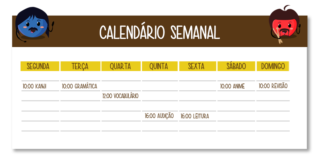 Calendário semanal